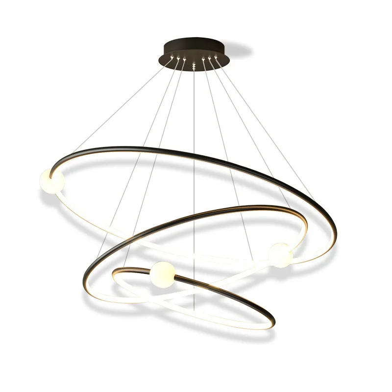 Nordic 3 Rings Chandelier Room Pendant Lights Luxury Decorative Lighting for Living Ding
