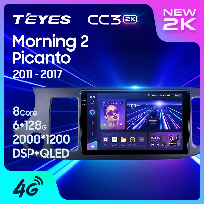 TEYES CC3 2K Car DVD Player For Kia Morning 2 picanto 2011 - 2017 9 Inch Car GPS Navigation DVD Player