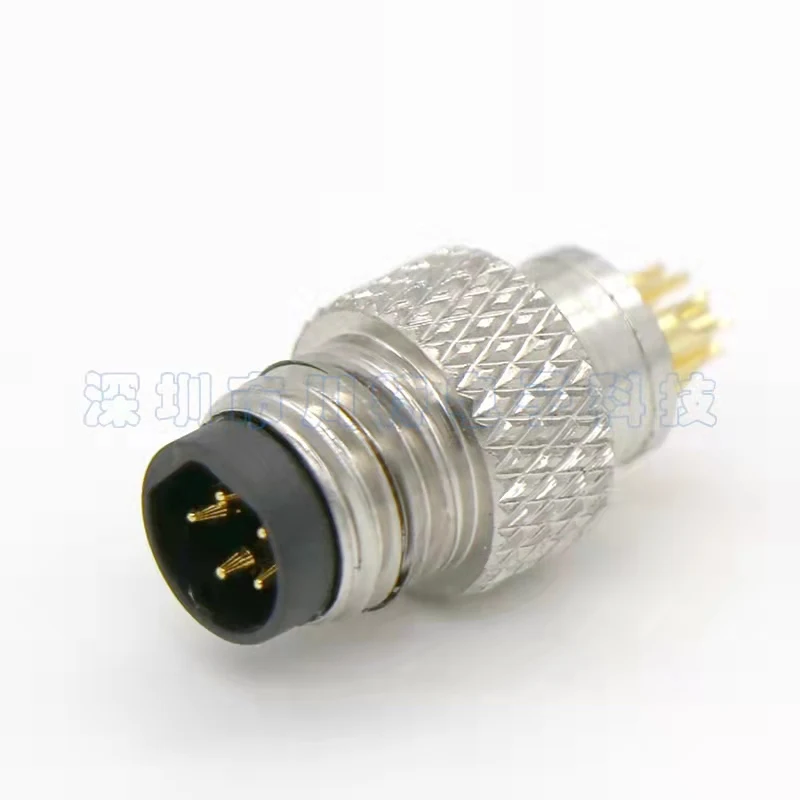 Sensor short shielded shell waterproof round welding wire floating M8 connector circular connector