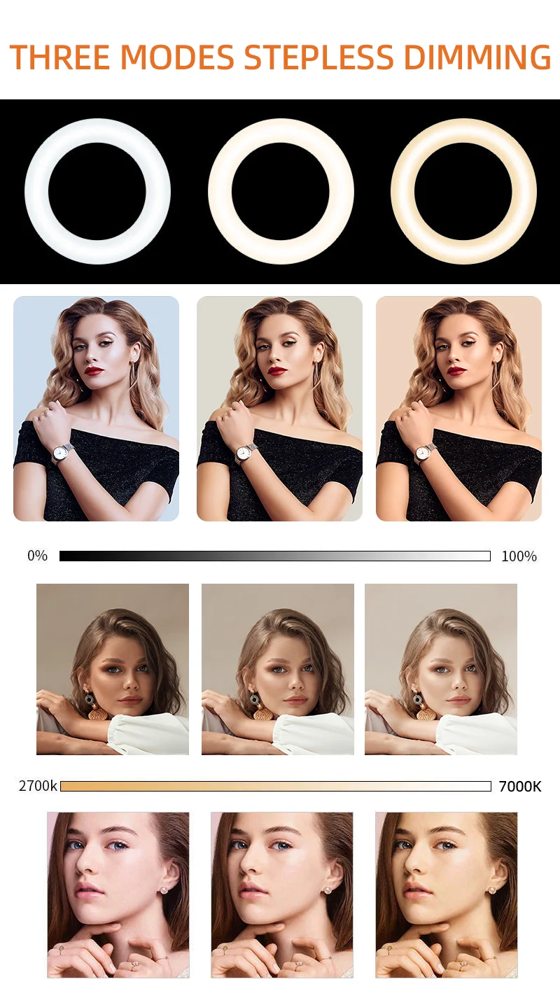 Wholesale 22 Inch  Ring Light Power 48W Color temperature 2700k 7000k for Selfie Makeup Photography Video