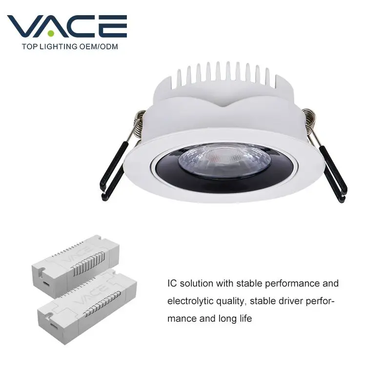 Vace led recessed 3w 5w mini ceiling spot light cut out 50mm ultra thin downlight with colorful rings for decorative retail