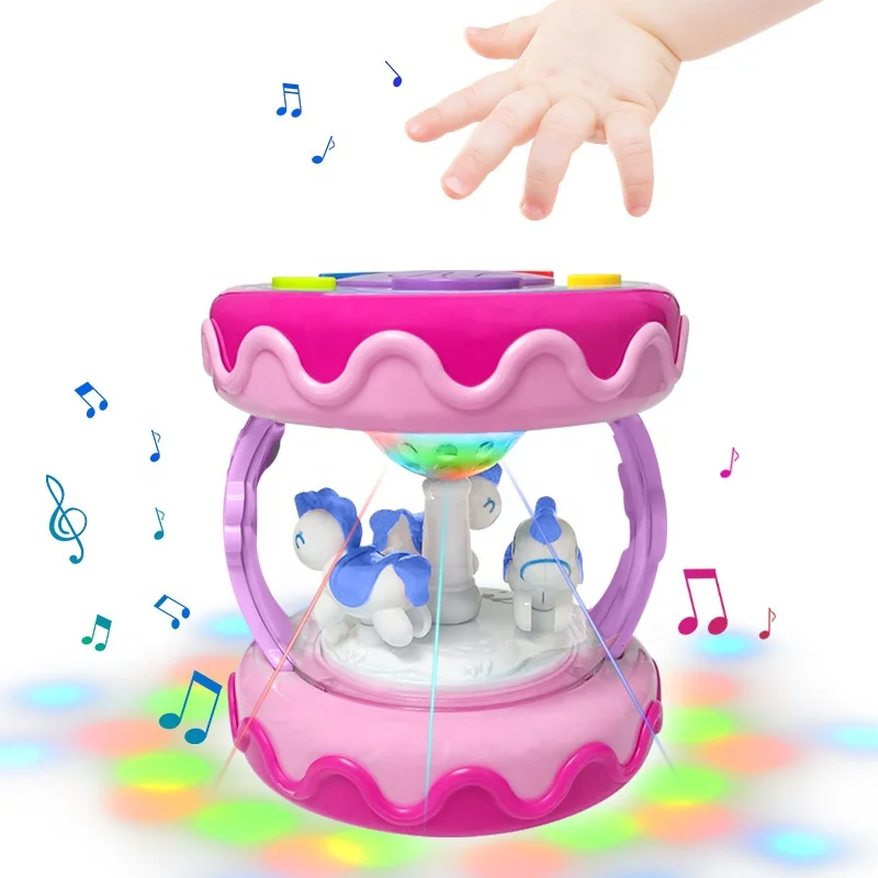 Musical Instruments Toddler Children Baby Toys Rotating Drum Baby Electric Hand Drum Toys Musical Instrument 6 to 12 Months