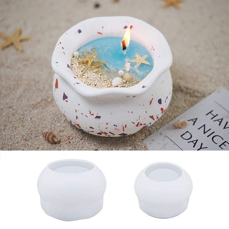 Fish Tank Candle Jar Silicone Mold DIY Creative Jewelry Storage Box Succulent Flower Pot Concrete Resin Plaster Mould Home Decor