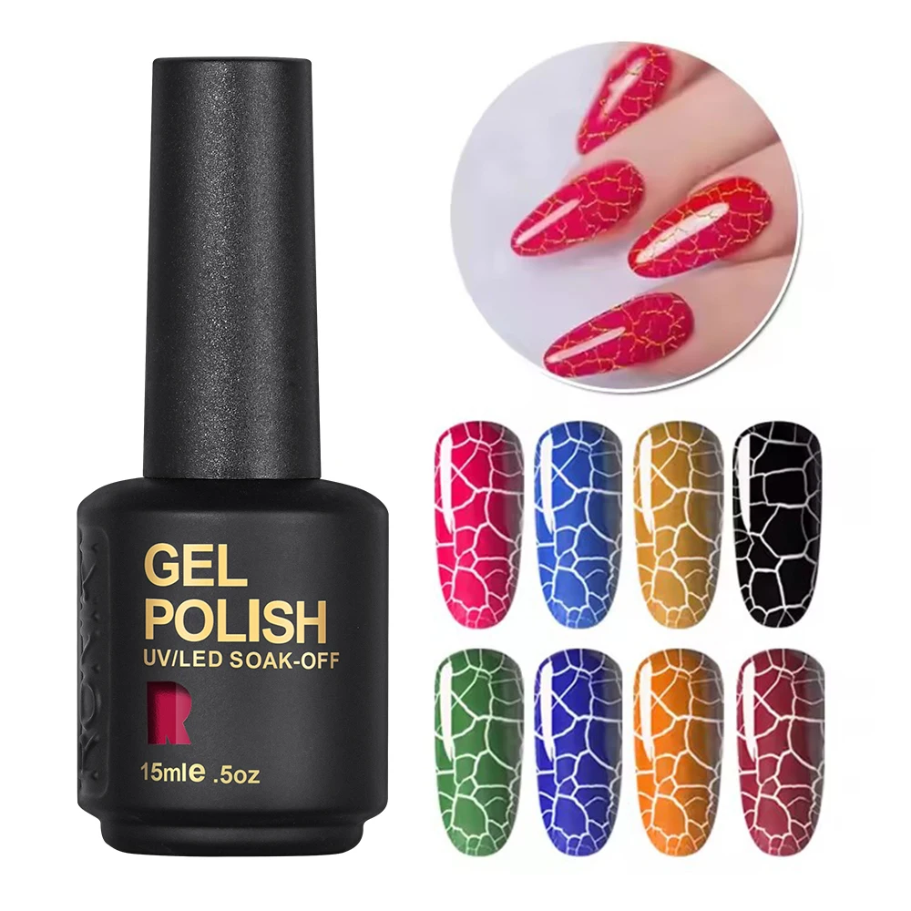 RONIKI Crackle Gel Polish Pure Color Hybrid Varnish Gel Lacquer Soak Off Semi Permanent Nail Gel Enamels For Nail Art