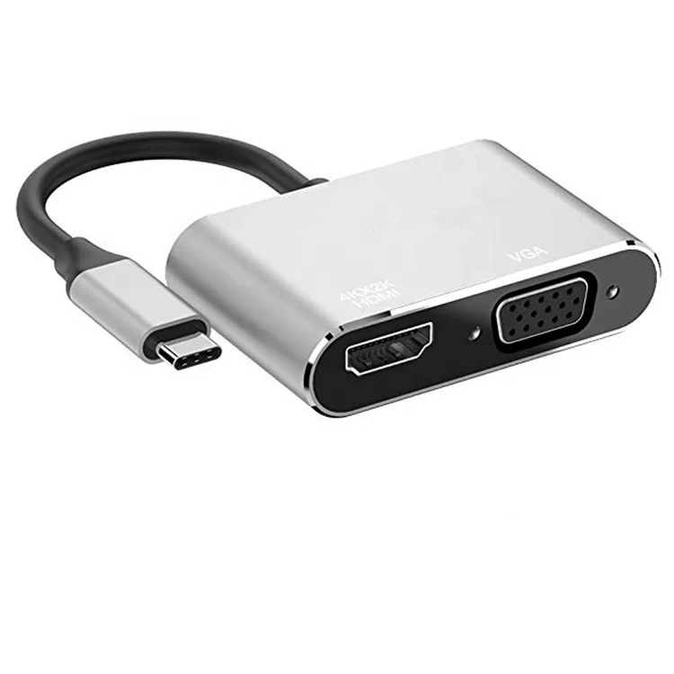 2 в 1 Тип c концентратор к hdmi vga конвертер формате 4k UHD многопортовый адаптер с разъемами типа 1080p +