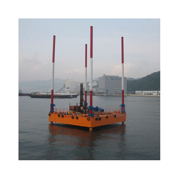 Custom 9x9m Geotechnical Engineering Small Work Boat Offshore Platform Vessel 1000t Crane Barge