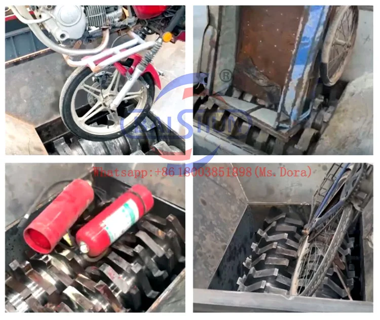 China Famous Brand Scrap Metal Cutting Crushing Electric Scrap Steel Shredder Double Shaft Shredder Machine