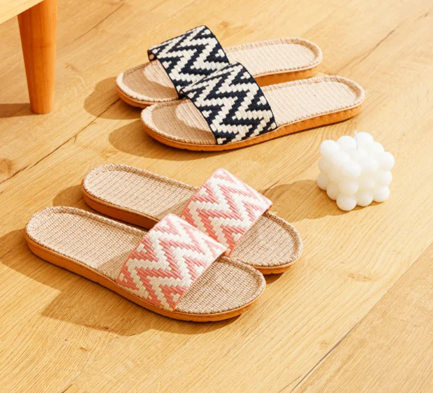 Wholesale slippers summer cotton linen home non-slip summer sandals and slippers for women and men linen slippers zapatillas