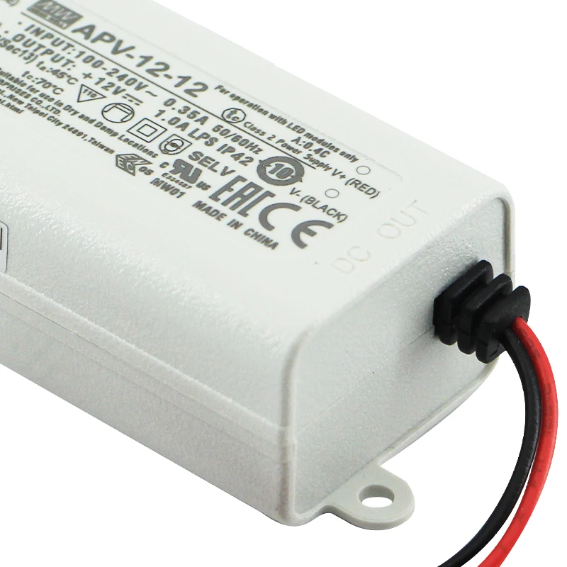  Подача питания светодиоидному драйверу бренд Mean Well представляет APV-12-12 12V 1A 12