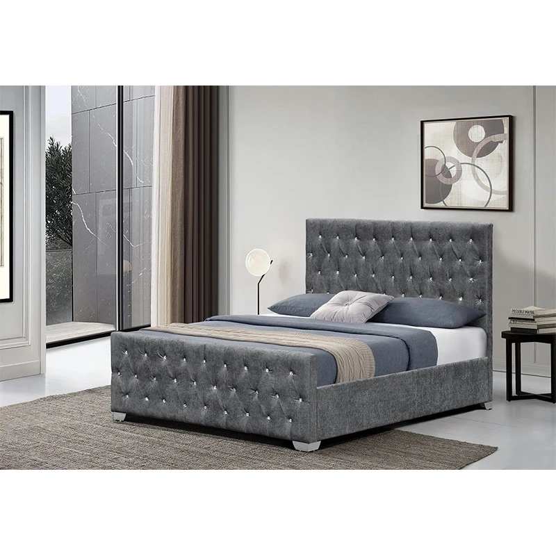 Wholesale Bedroom Set Luxury Italian Design King Size Upholstered Bedered Bed Frame