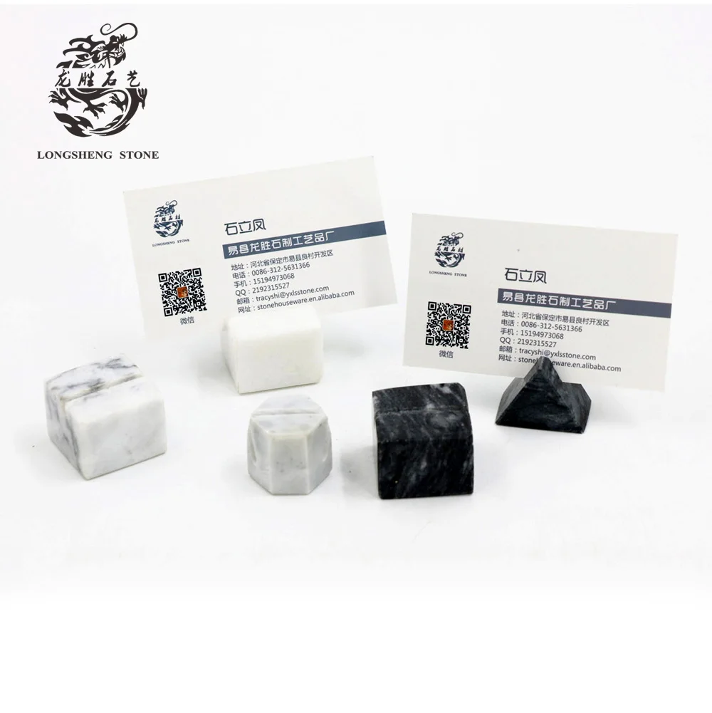 Hot selling New Design Natural Marble Business Card Clip / business name card holder