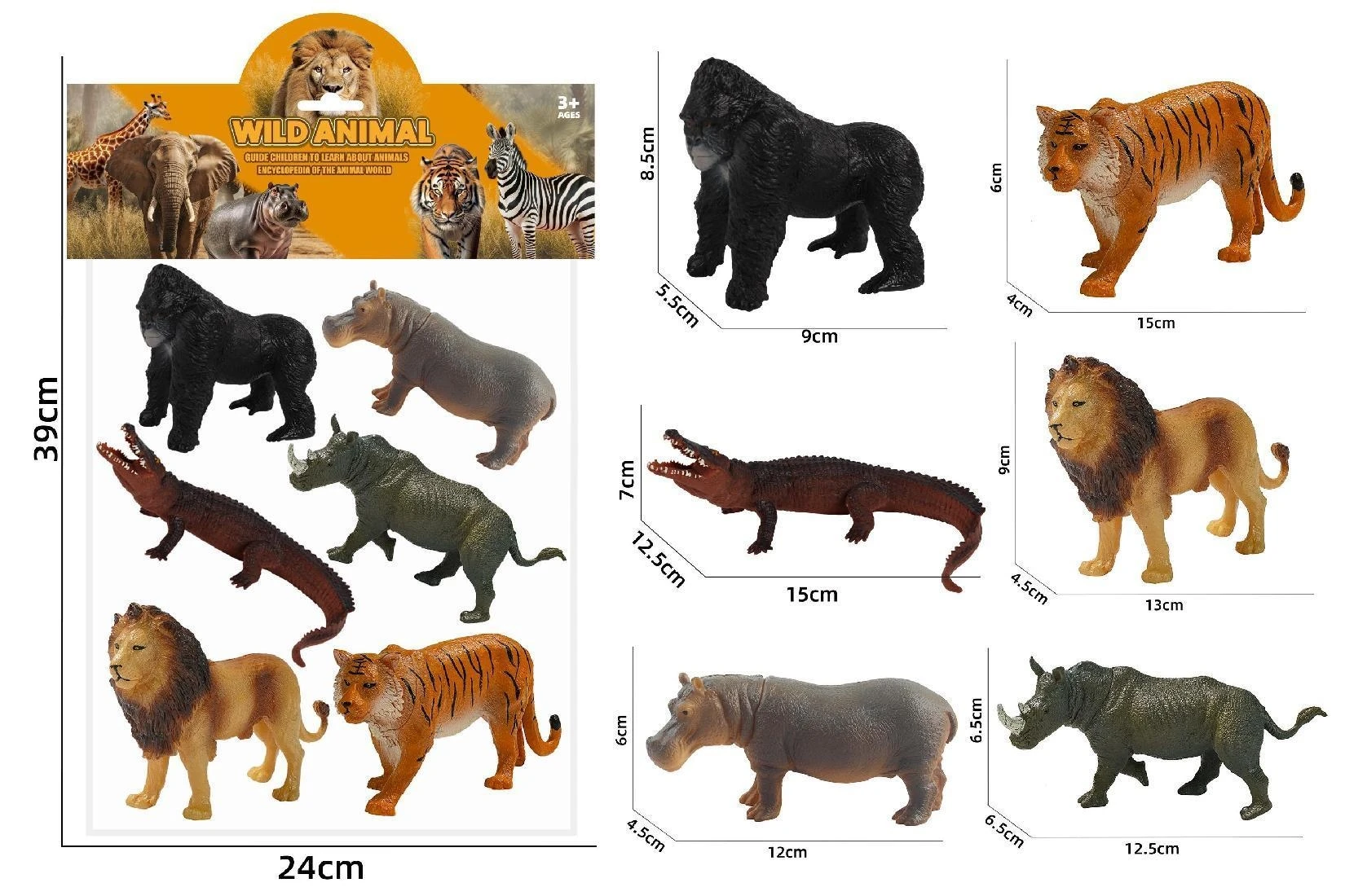 A401 Customized wholesale animal dolls elephant model zoo wild African male baby simulation toy direct deal