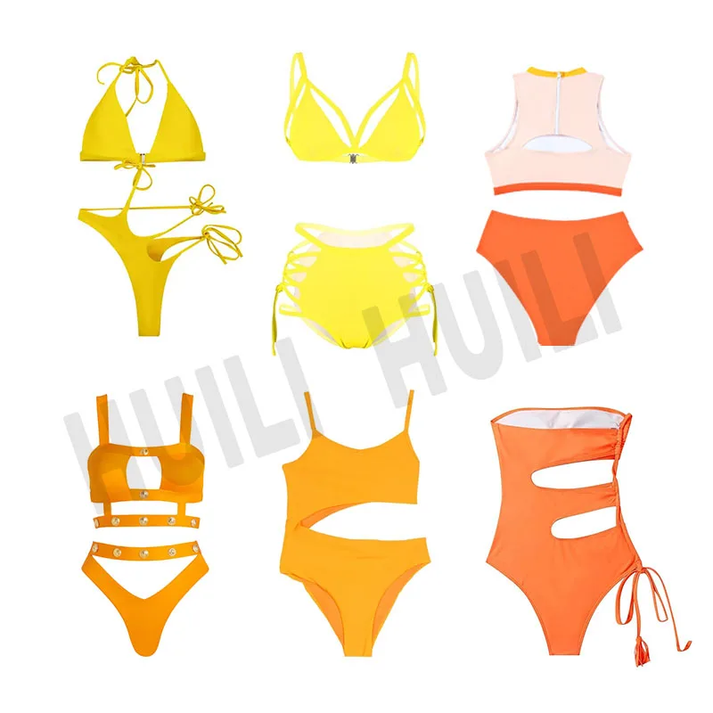 Factory Designer Fashion Sexy Hollow Cut Out Two Piece Swimsuit Set Brazilian Bikini Custom Swimwear For Women