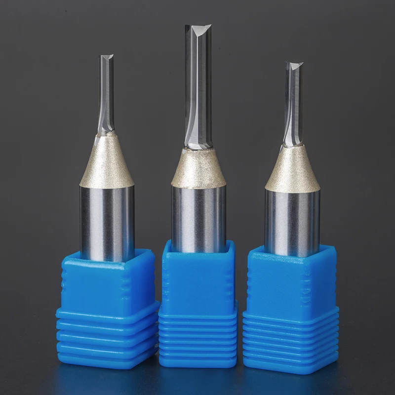 HUHAO Wood  TCT Carbide CNC Milling Cutter 1/2 1/4 Shank Straight Router Bit for MDF Woodworking 5269