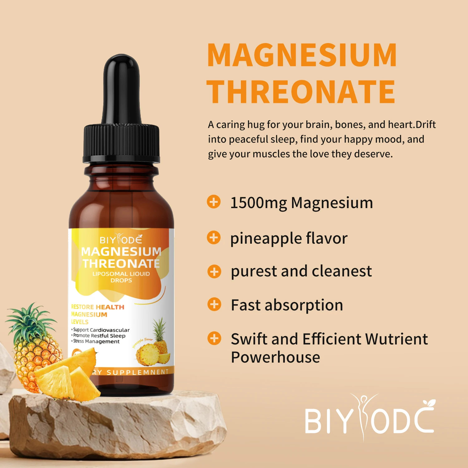 magnesium l threonate stress relief supplement liquid drop