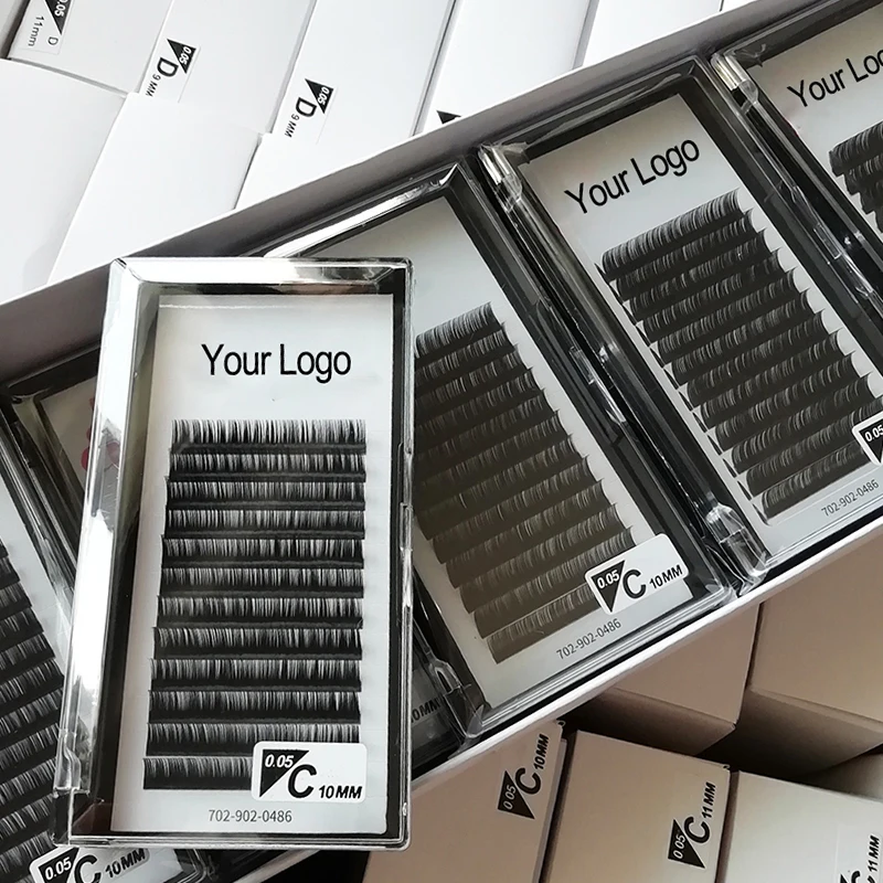 Individual Eyelash Extension Supplier 0.03 0.05 0.07 0.10 0.15 0.20MM Volume Eyelash Extension Kits Cashmere Lash Extensions