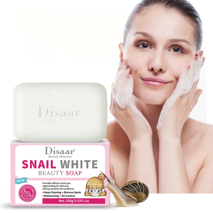 100g Natural Organic Collagen Essence Snail Whitening Soap Handmade Goat Milk Soap For Remove Skin Acne Deep Cleansing Face Care
