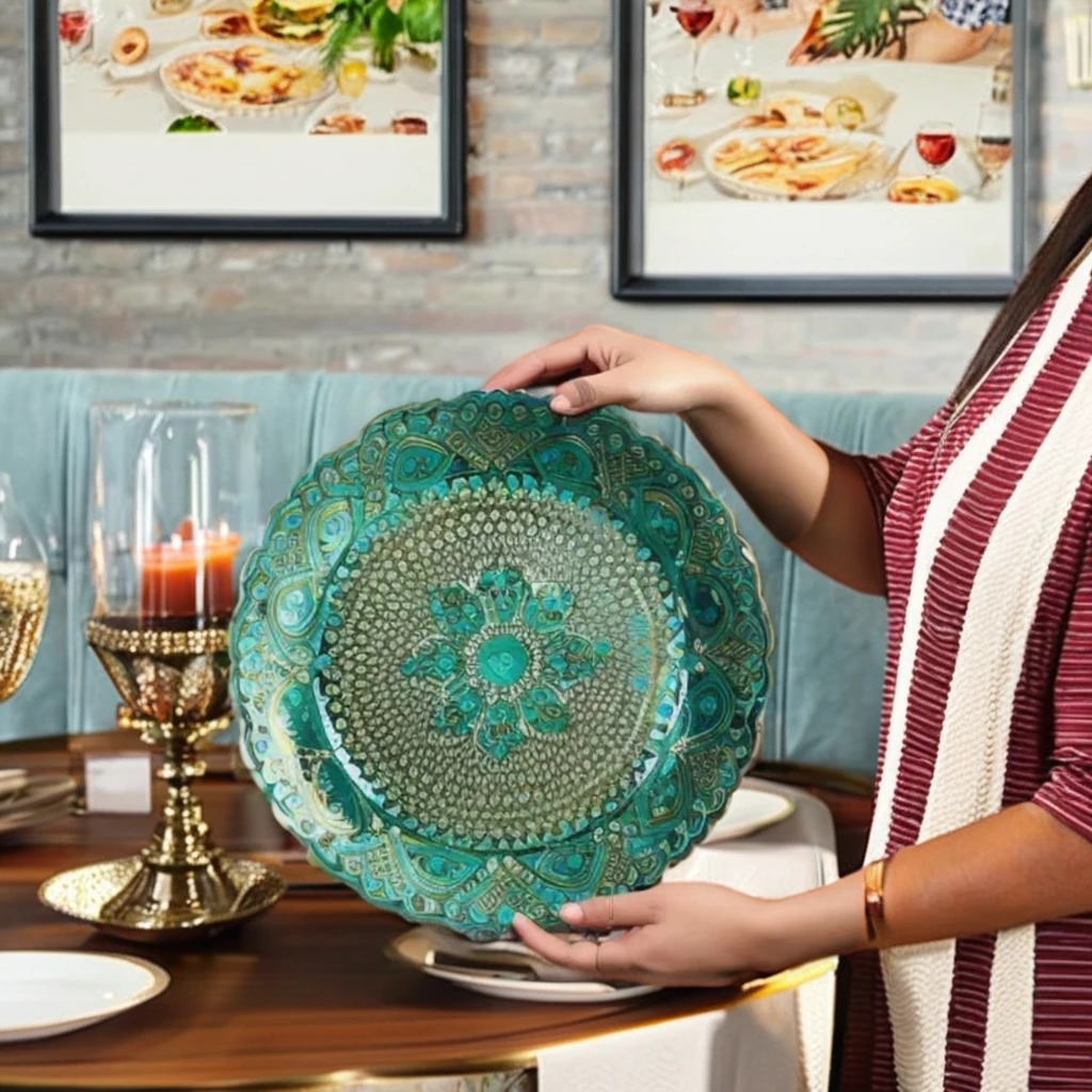 Sustainable Ceramic Dinnerware Sets Porcelain Assorted Design Dinner Plates for Christmas Celadon Technique