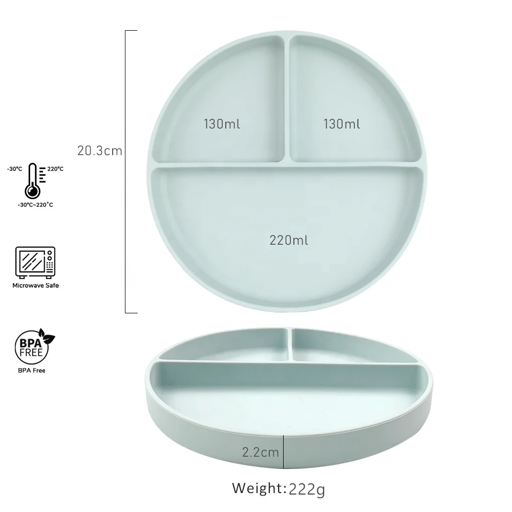 Silicone Suction Plate For Toddlers Baby Plate With Cute Design Strong Suction Base Baby Feeding Silicone Dinnerware Dish Plate