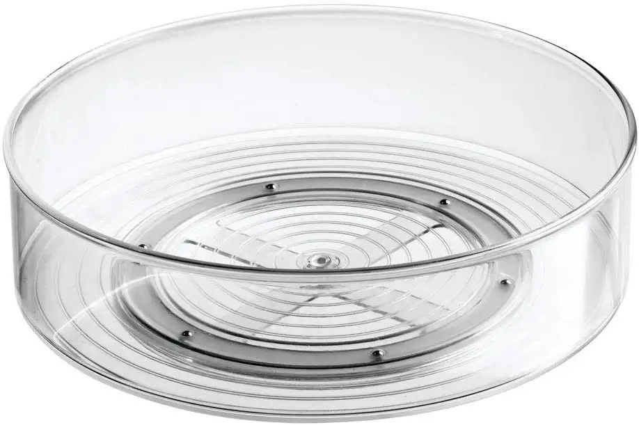 Вращающийся органайзер для макияжа, поднос для хранения поворотного стола, Прозрачная «ленивая» Сьюзан