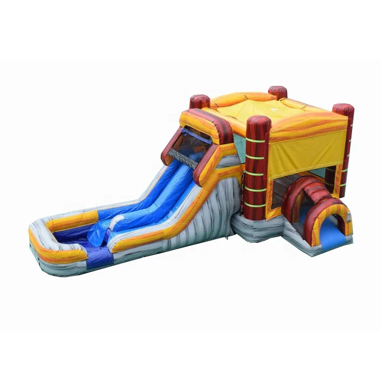 Factory price wholesale moon jumping inflatable bounce house/bouncy castle with water slide