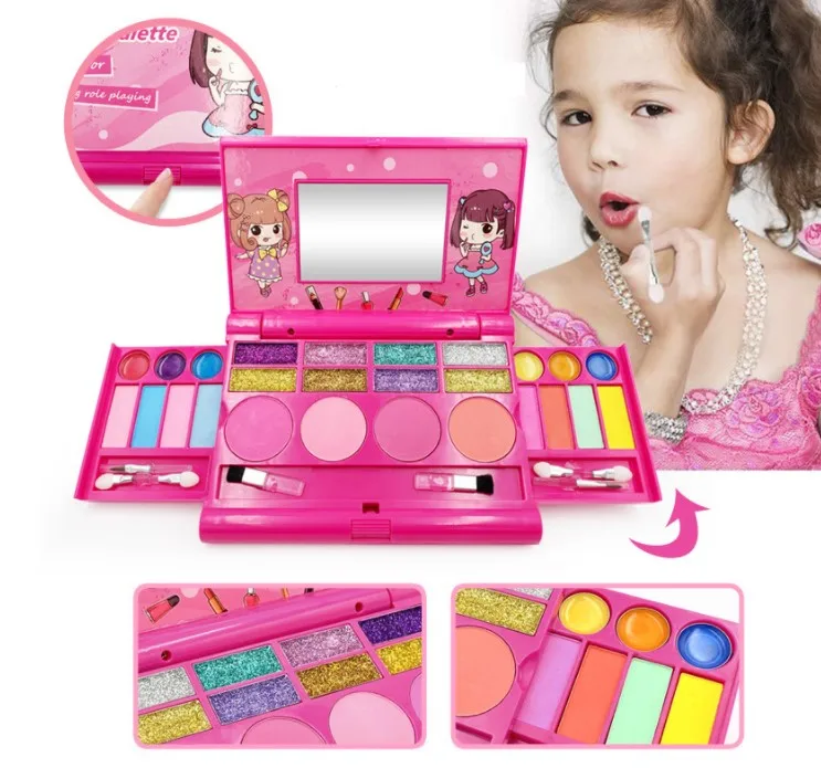 Рождественский подарок M035, готовый к отправке, ролевые игрушки для макияжа, косметический набор для девочек, макияж для детей и малышей