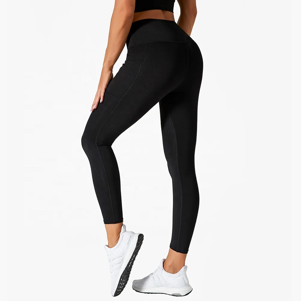 7023 Wholesale Leggins Gym Women Nylon Spandex Pants Fitness Legging Femininas Yoga Leggings With Pocket