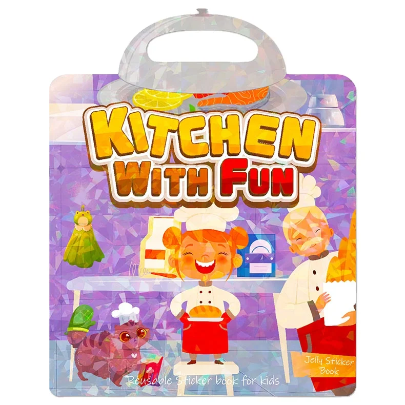 2024 Unisex Educational Waterproof Jelly Kitchen Cooking tool sticker DIY for Children scene display  Model sticker for kids