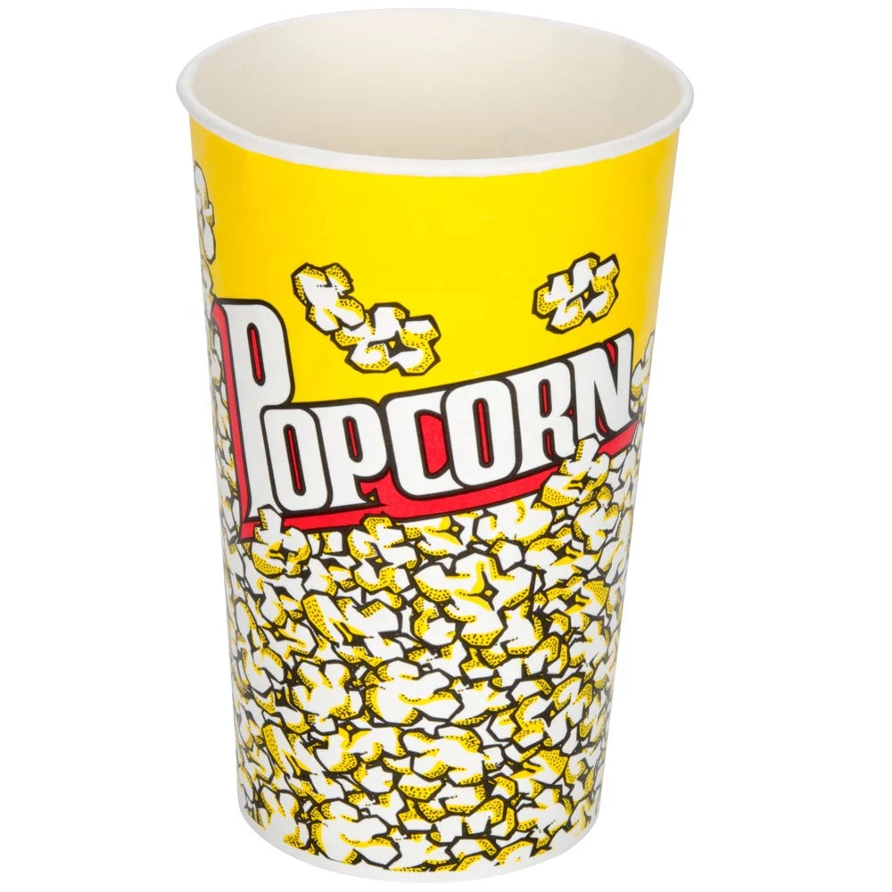 Custom logo printed 64oz Tall popcorn buckets paper food buckets Cups for popcorn
