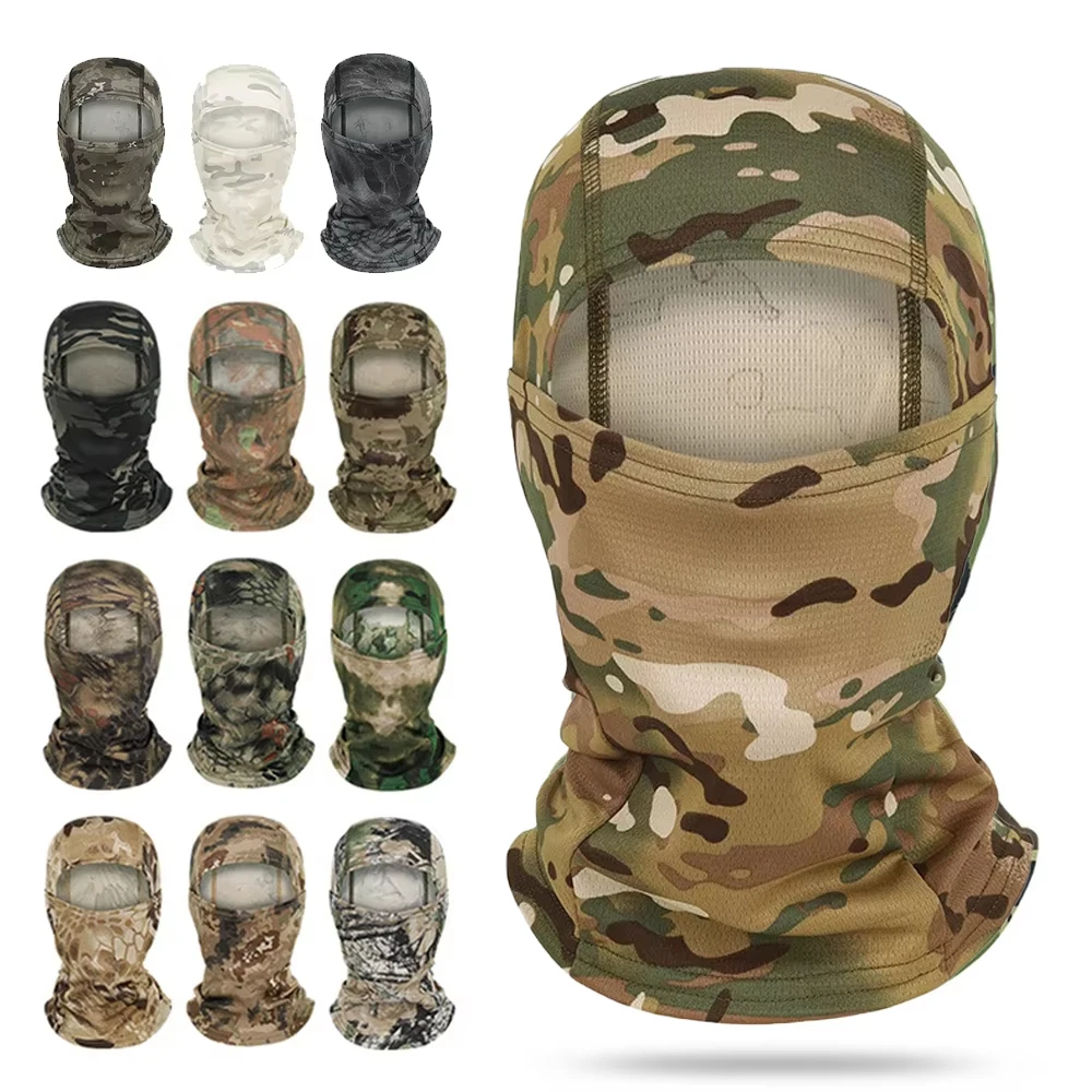 breathable cooling men sports Camo Balaclava Face Mask Ski Mask UV Protector for Tactical Cycling Hunting