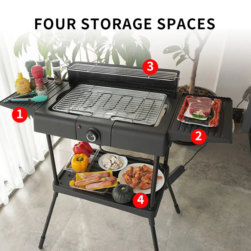 Two Side Table Outdoor Garden Large Barrel Shape Barbeque Grill for Picnic customizable Charcoal Bbq Smoker Barbecue Grill