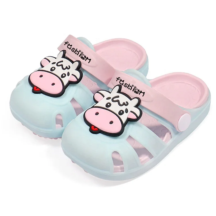 
Rubber Custom Logo Pink Grey Blue Black Cute Cartoon Baby Plain Sandals 