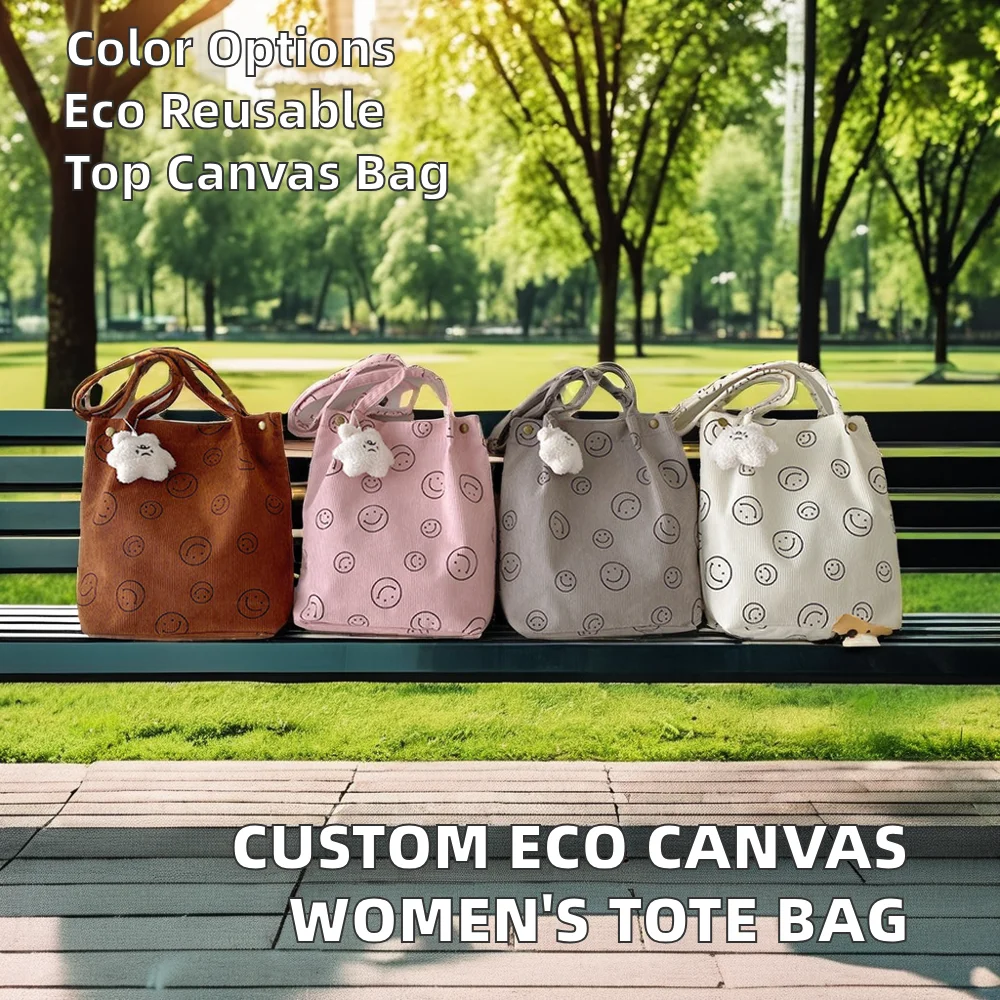 Personalized Teacher Grandma Canvas Tote Bags Cheap Embroidered Blank Corduroy Totes Interior Pockets Custom Gift Bags