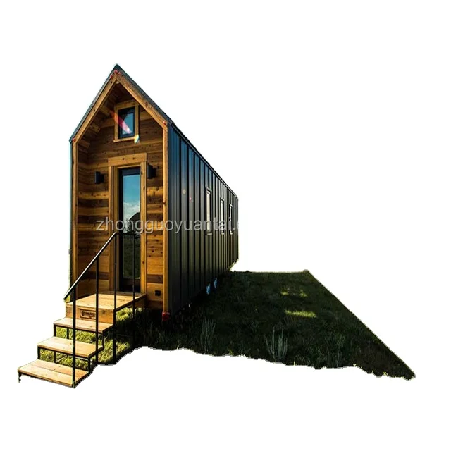 Yuantai Manufacturer Supplier Wooden Prefab Tiny House On Wheels Style of 2021