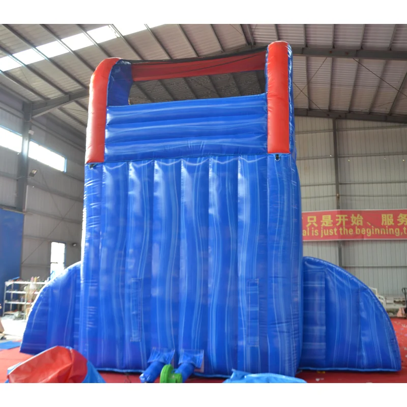 Custom great blue inflatable water slide with pool Wide base air slide water bouncer inflatable waterslide for adults