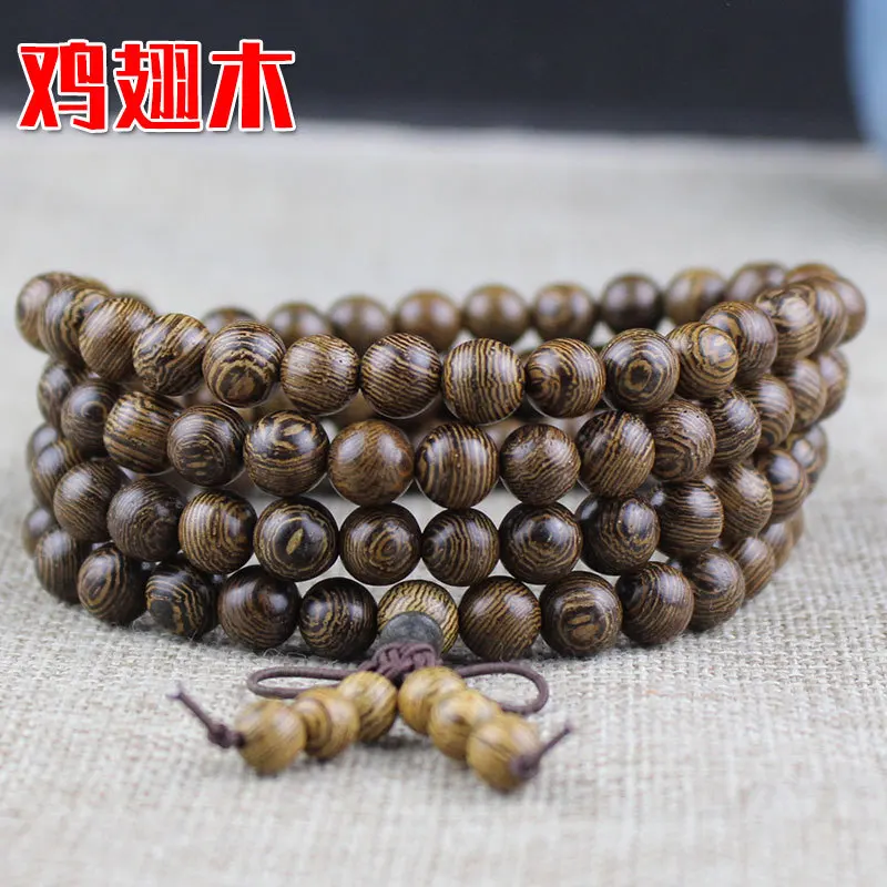 Various 6mm/8mm Mala 108 beads Buddha Prayer Rosary Bracelets Couple Natural Ebony Sandalwood Treasure Wood Meditation Bracelet .jpg
