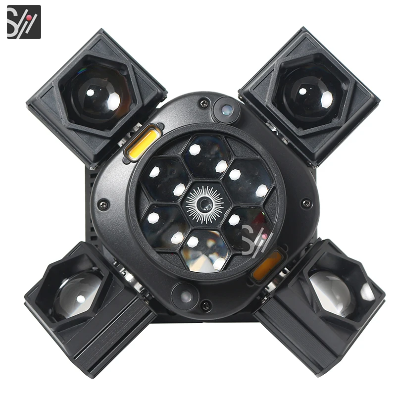 4 Moving Head Beam Light DMX Controlled with 3in1 Laser Strobe Effect Disco Music Dance Bar Party Light