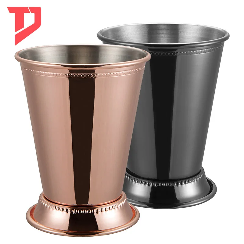 Amazon hot seller  304 Stainless Steel  Moscow Mule Copper Plated Mug Mojito Cocktail Beer Mint Julep Cup