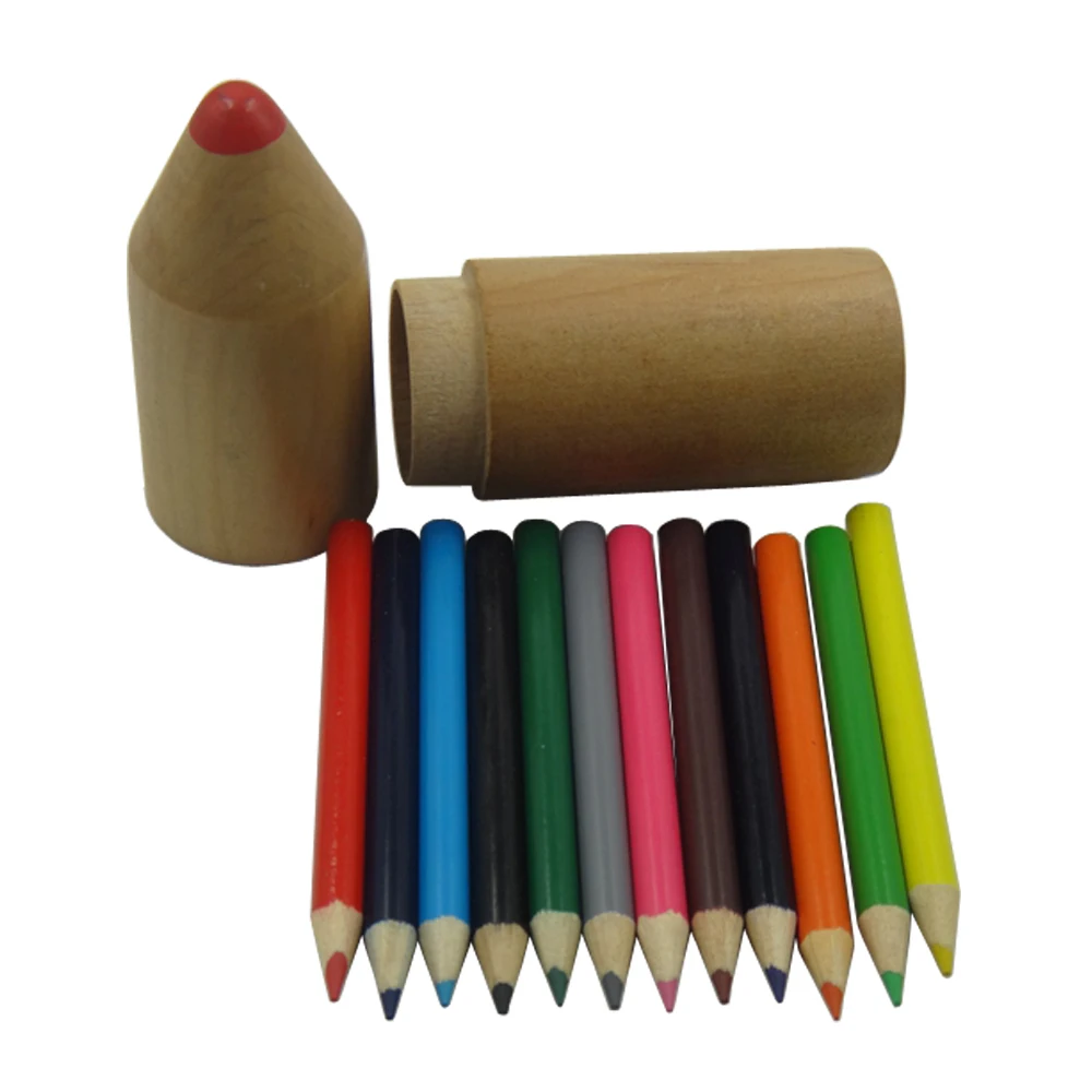 Professional Manufacturer Mini Colour Pencils Tube Box Packed Art Drawing Set 12 Colored Pencils Custom Wooden Pencil 6 Colors