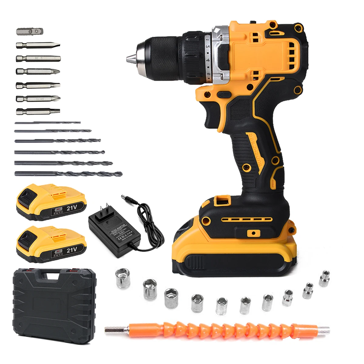 Wholesale 21V Brushless Screwdriver Battery Cordless Dual Speed Industrial Grade Power Drills