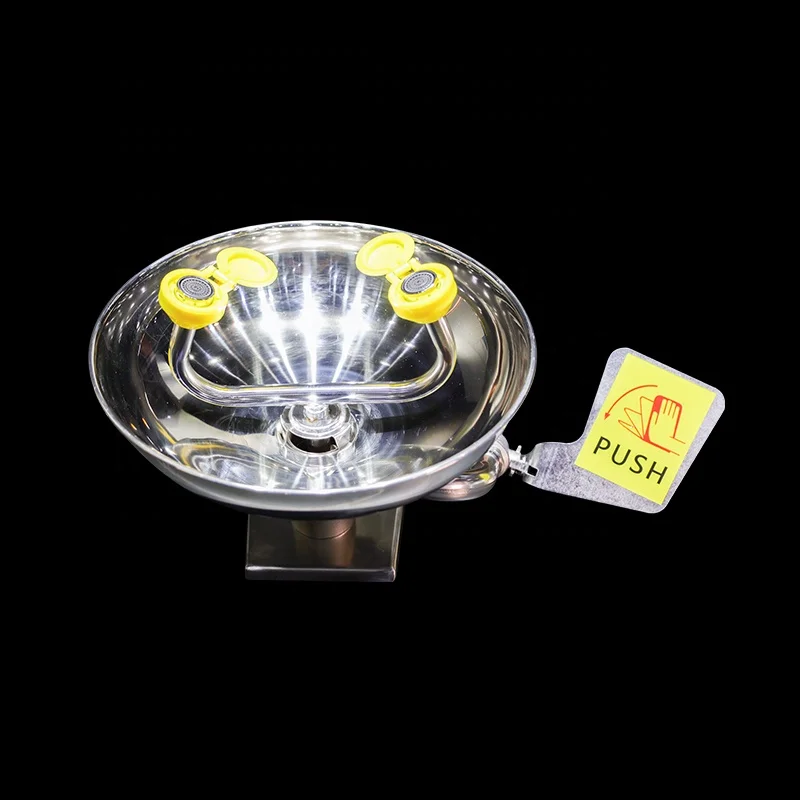 Efficient cleaning emergency eye irrigation wall mounted eye washer station for laboratory hospital worksite