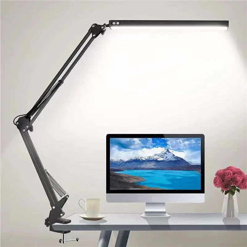 LED folding long arm study reading eye protection desk lamp USB universal desktop long arm 12V clip light