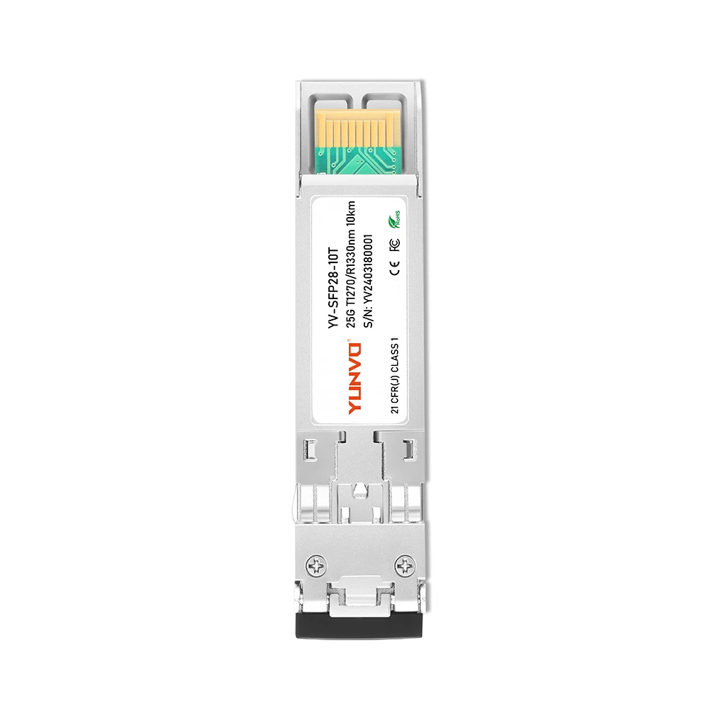 Yunvo  SFP-25GBX-D-10/SFP-25GBX-U-10 Compatible SFP28 25GBASE-D 1330nm-TX/1270nm-RX 10km Optical Transceiver Module