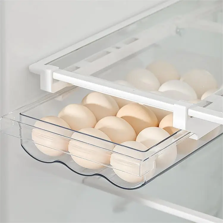 Drawer Type PET Freshness Preservation Food Container Egg Organizer Storage Box for Refrigerator