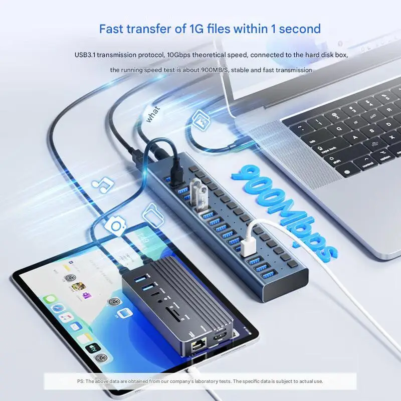 USB-3 0 16 в 1 с адаптером питания 90 Вт 12 В 7 5 А