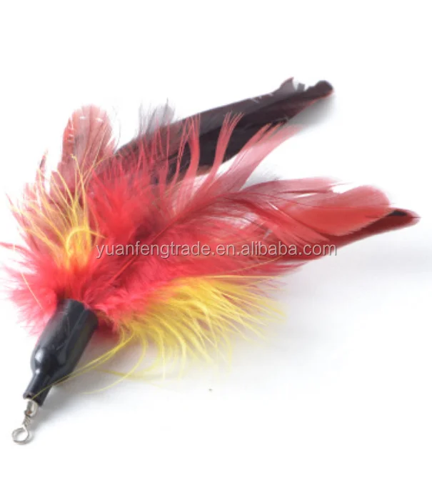 Cat teaser wand refill feather different color da bird replacement toy