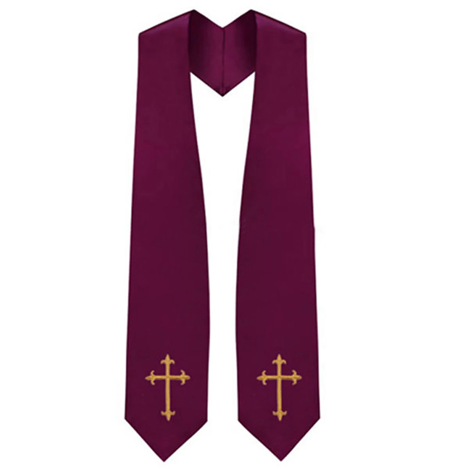 Wholesale Plain Graduation Honor Stole Unisex Sash Shiny Satin Classic Color Stoles for Graduation