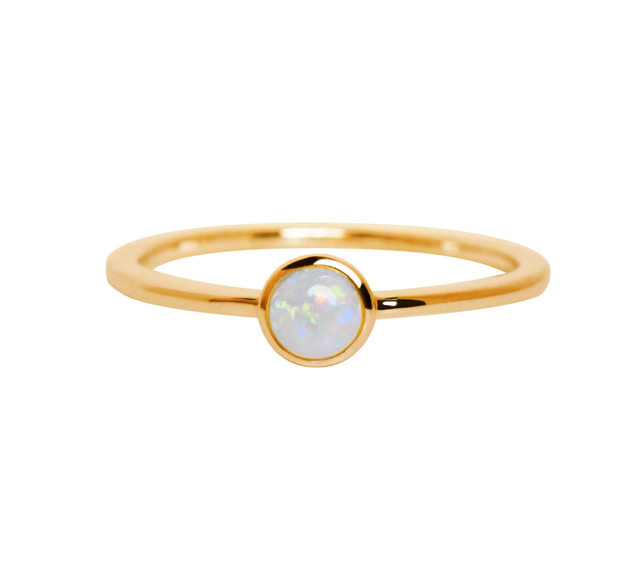 Milskye wedding fine fashion jewelry couple set 18K gold plated 925 silver round opal rings