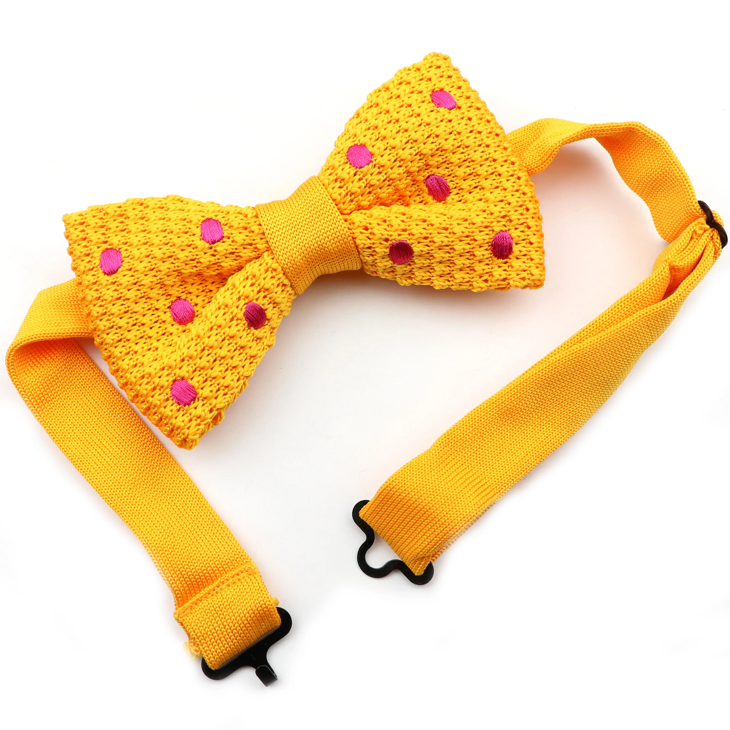 Women Colorful Bow Tie Knitted Bowknot Knit Wedding Party Solid Color Dot Neckwear Designer Knitting Dress Bowtie