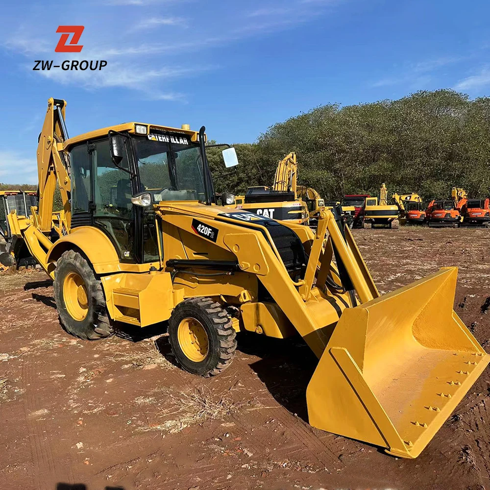 Used 12 Ton CAT 420F Backhoe Loader second hand backhoe wheel loader CATERPILLAR 420F for Peru